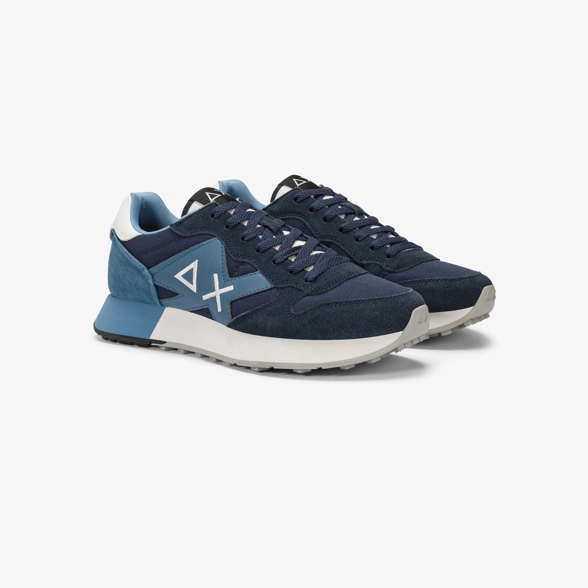 SNEAKERS UOMO SUN68 MOD. "JAKI SOLID" IN NYLON E SUEDE - COL. BLU NAVY