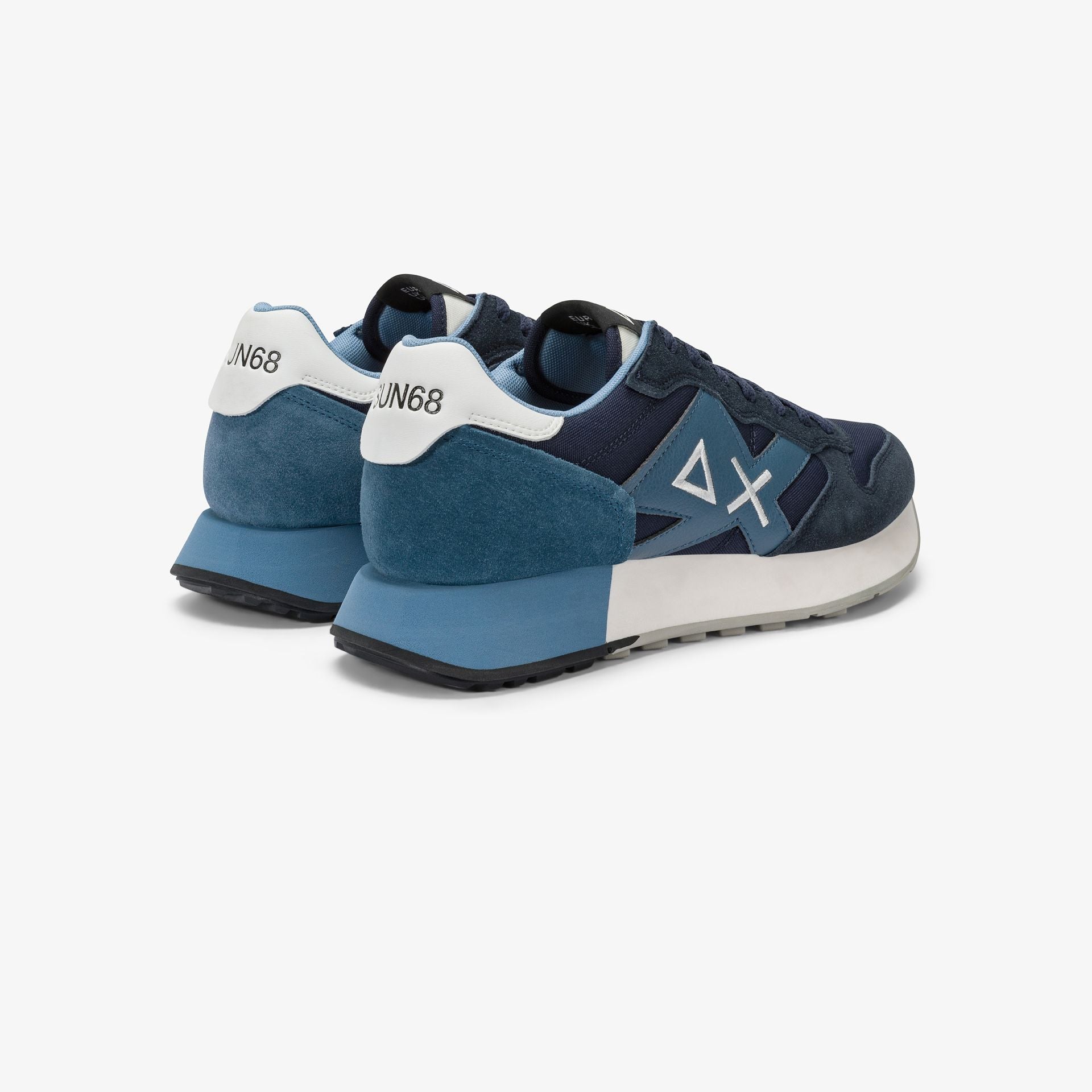 SNEAKERS UOMO SUN68 MOD. "JAKI SOLID" IN NYLON E SUEDE - COL. BLU NAVY