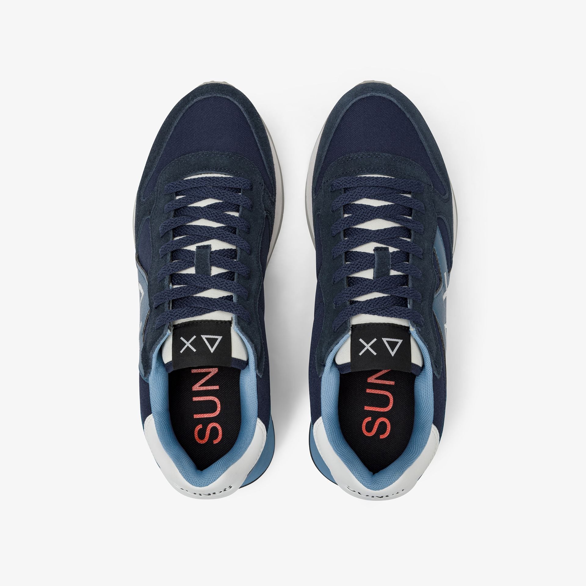 SNEAKERS UOMO SUN68 MOD. "JAKI SOLID" IN NYLON E SUEDE - COL. BLU NAVY
