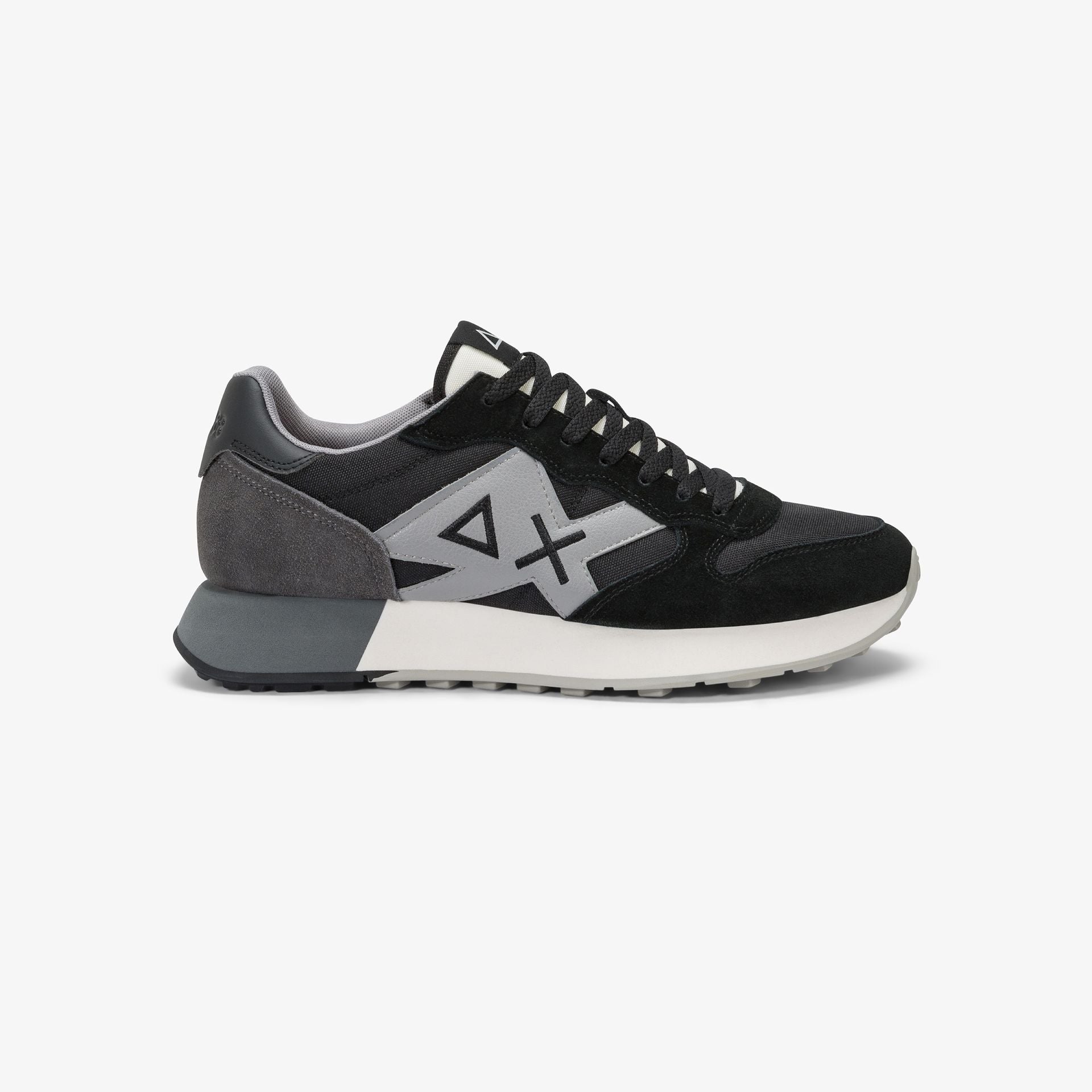 SNEAKERS UOMO SUN68 MOD. "JAKI SOLID" IN NYLON E SUEDE - COL. NERO