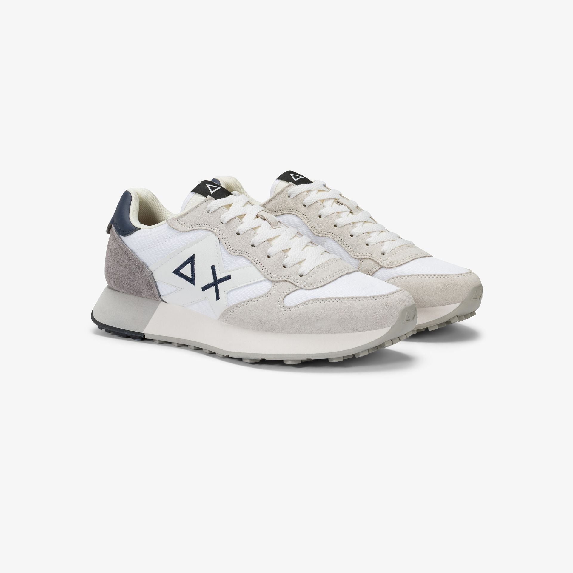 SNEAKERS UOMO SUN68 MOD. "JAKI SOLID" IN NYLON E SUEDE - COL. BIANCO