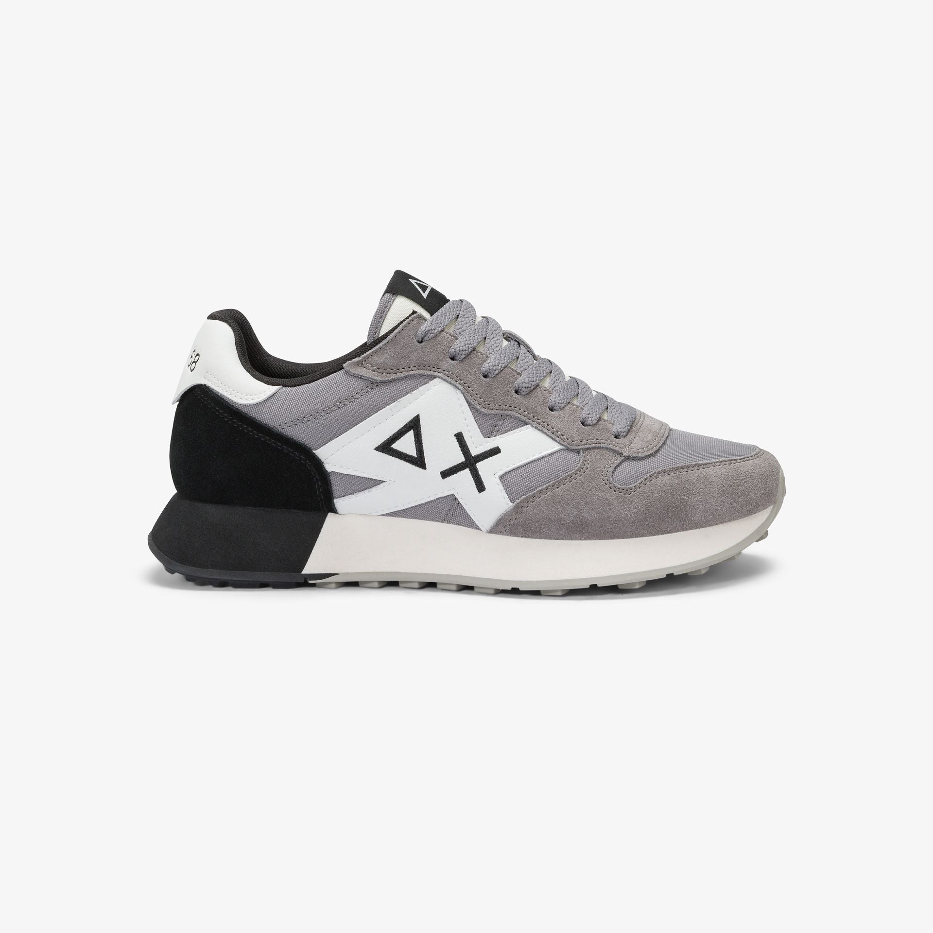 SNEAKERS UOMO SUN68 MOD. "JAKI SOLID" IN NYLON E SUEDE - COL. GRIGIO MEDIO