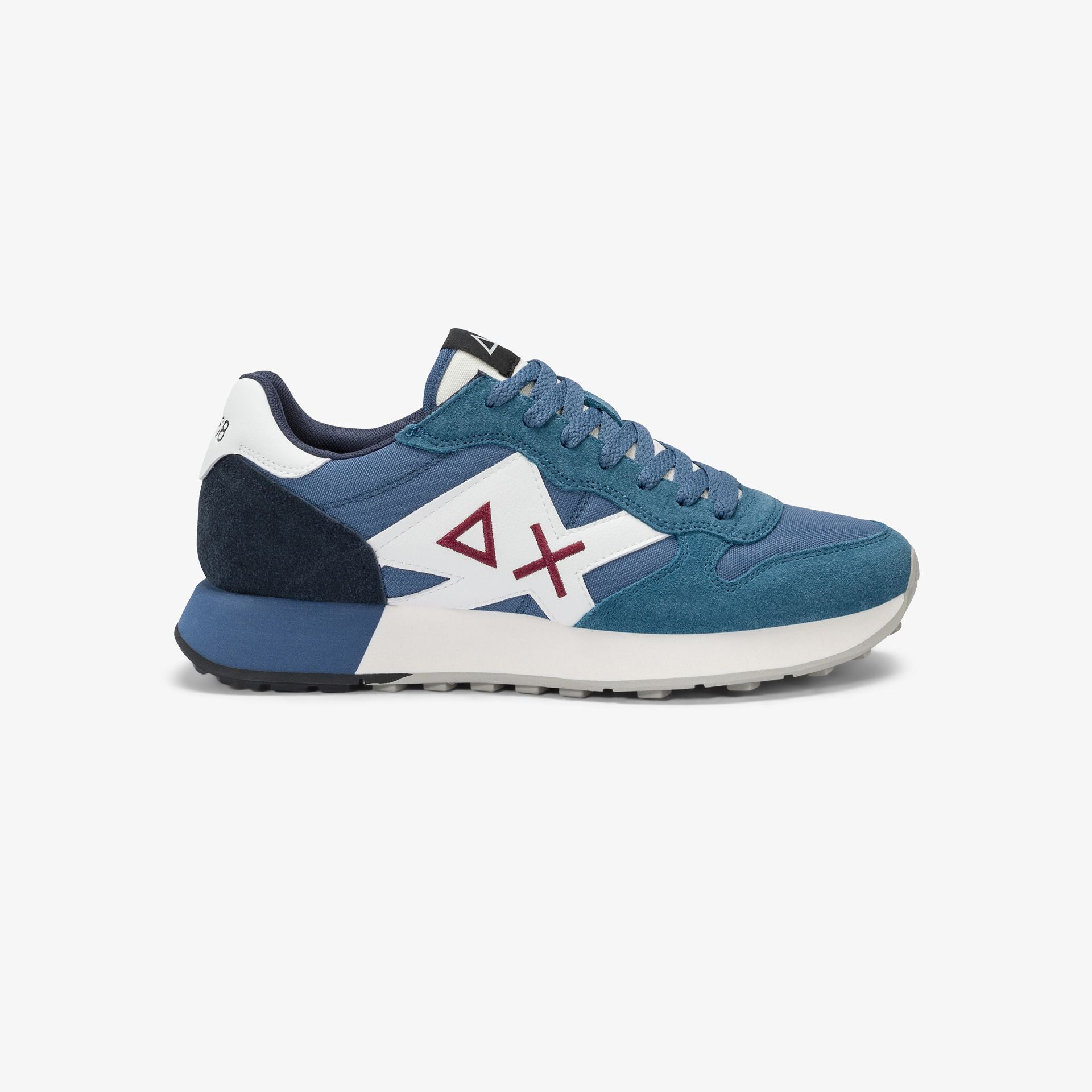 SNEAKERS UOMO SUN68 MOD. "JAKI SOLID" IN NYLON E SUEDE - COL. AVIO SCURO
