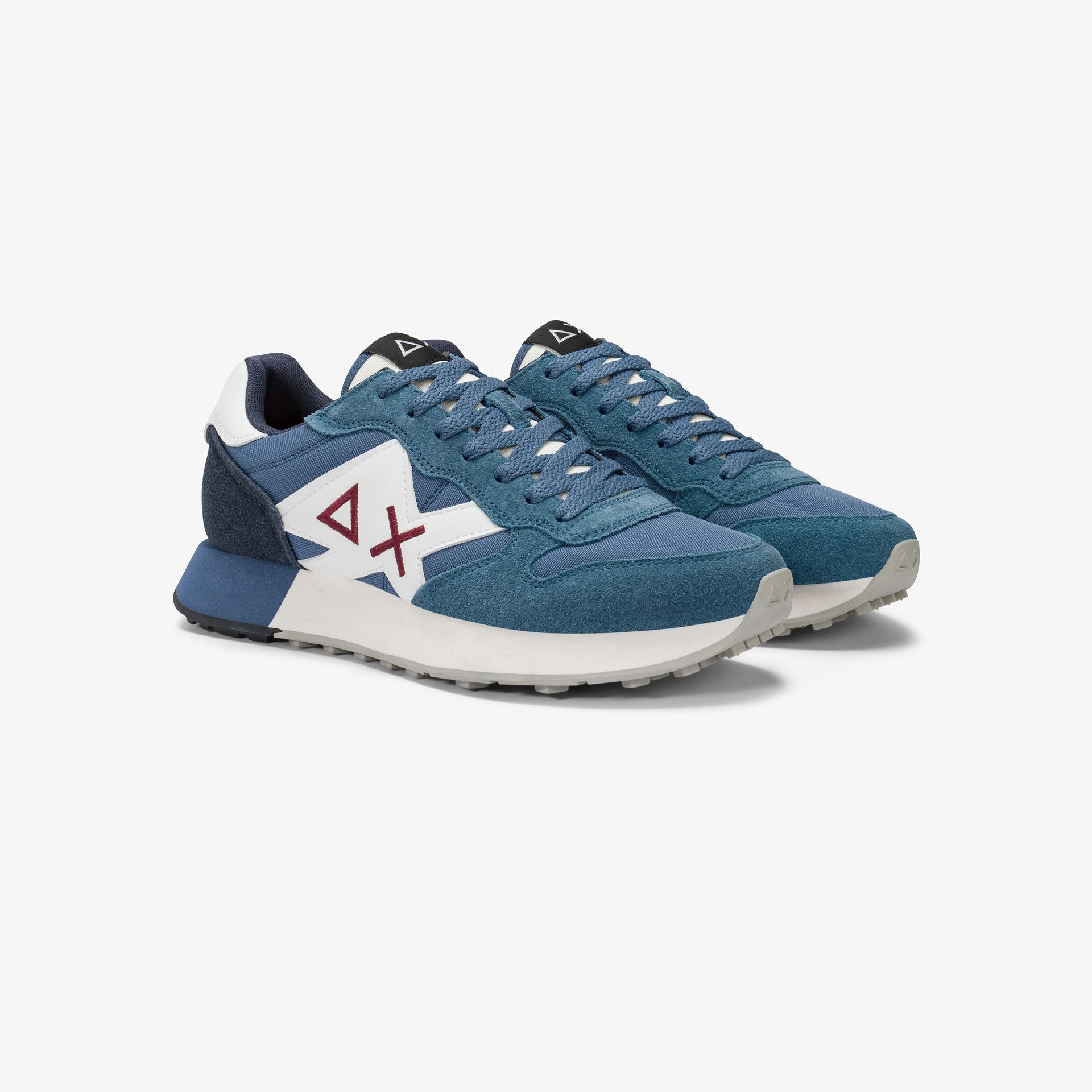 SNEAKERS UOMO SUN68 MOD. "JAKI SOLID" IN NYLON E SUEDE - COL. AVIO SCURO