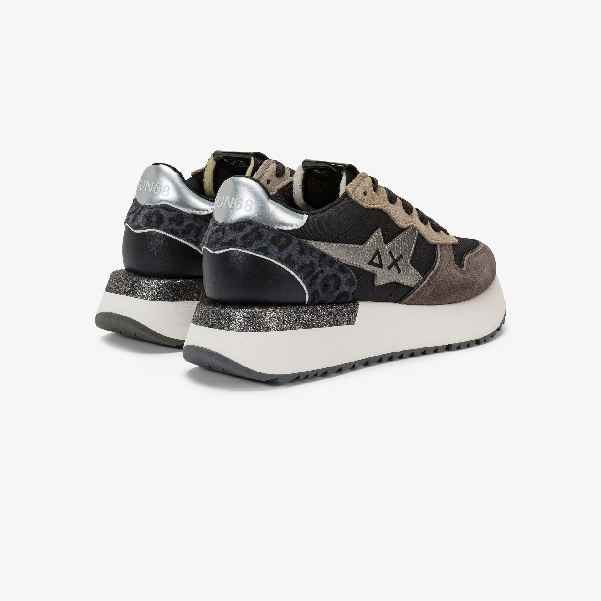 SNEAKERS DONNA SUN68 MOD. "BIG STARGIRL" IN NYLON E SUEDE - COL. NERO