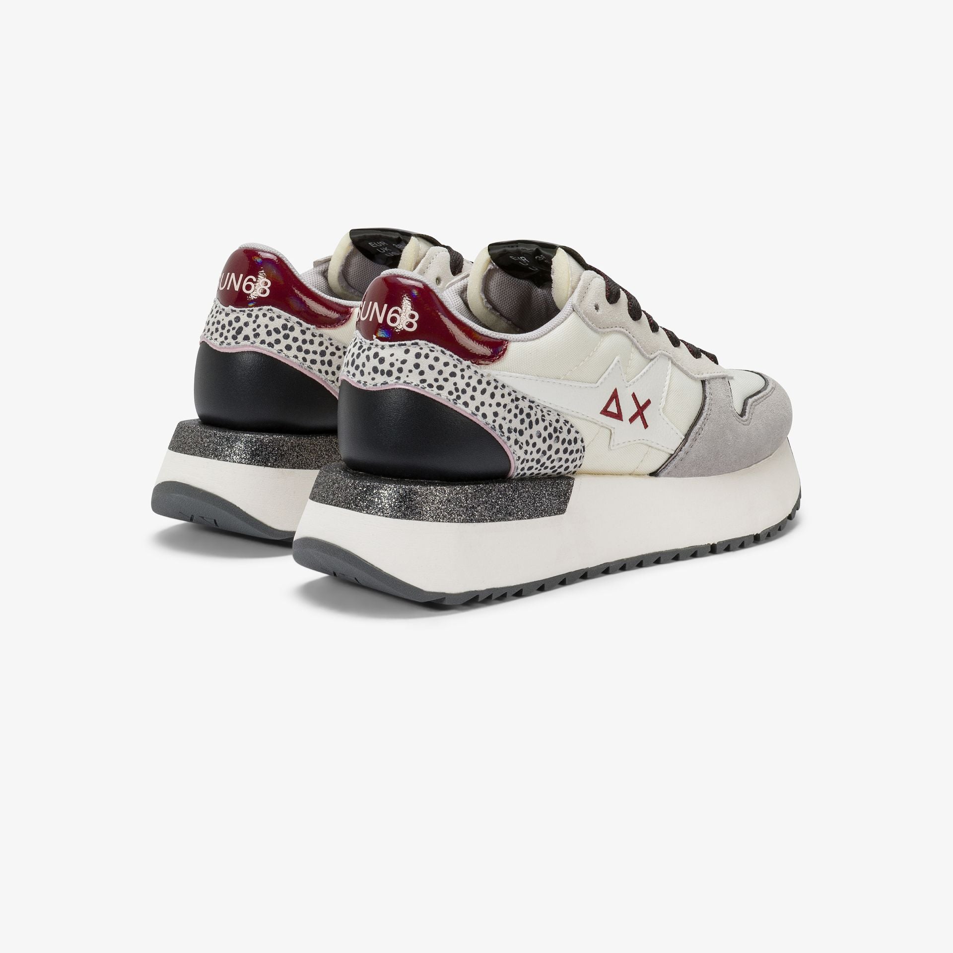 SNEAKERS DONNA SUN68 MOD. "BIG STARGIRL" IN NYLON E SUEDE - COL. BIANCO PANNA