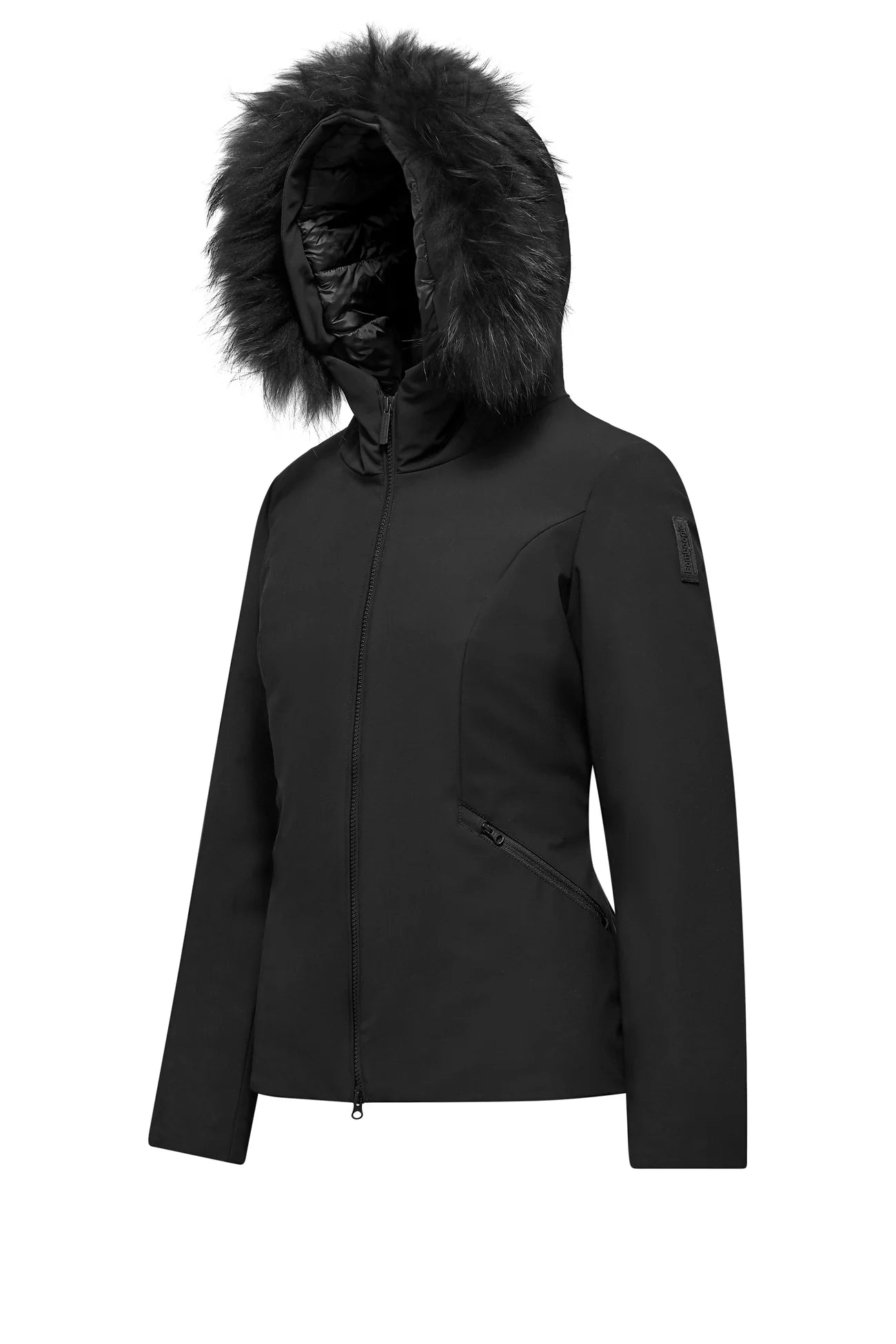GIACCA DONNA BOMBOOGIE SLIM CON PELLICCIA REMOVIBILE - COL. NERO