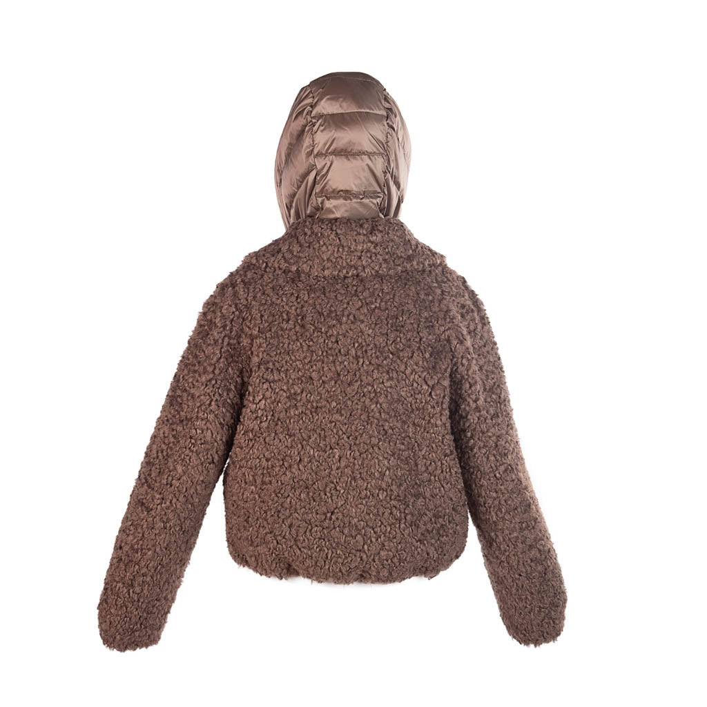 CAPPOTTO CORTO DONNA BOMBOOGIE ECOPELLICCIA EFFETTO AGNELLINO - Colori disponibili: 2