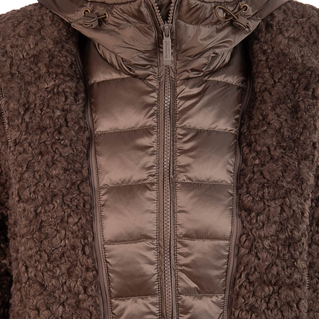 CAPPOTTO CORTO DONNA BOMBOOGIE ECOPELLICCIA EFFETTO AGNELLINO - Colori disponibili: 2