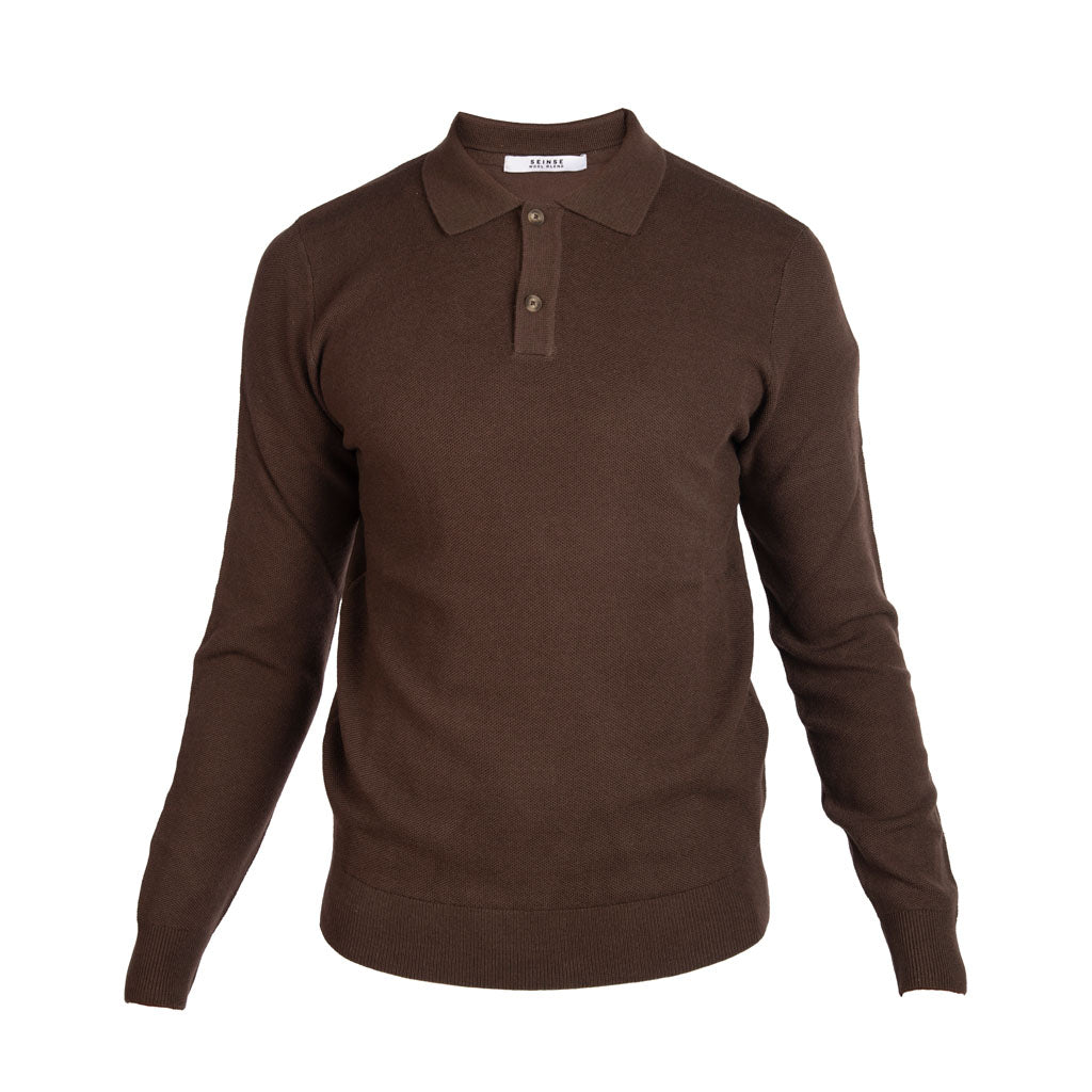 POLO UOMO SEINSE A MANICA LUNGA IN MISTO LANA - Colori disponibili: 2