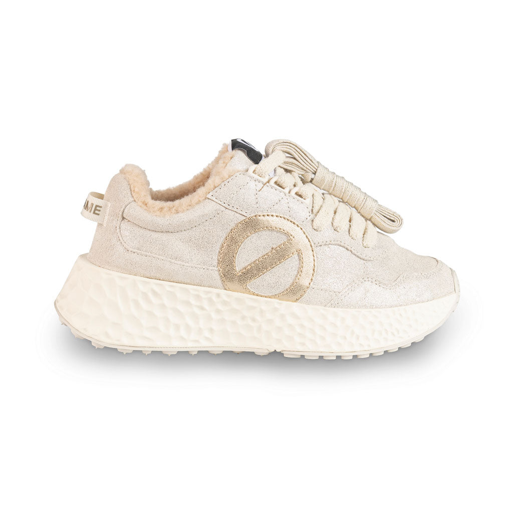 SNEAKERS DONNA NO NAME MOD. "CARTER" IN PELLE SCAMOSCIATA CON PELLICCIOTTO INTERNO - COL. DOVE
