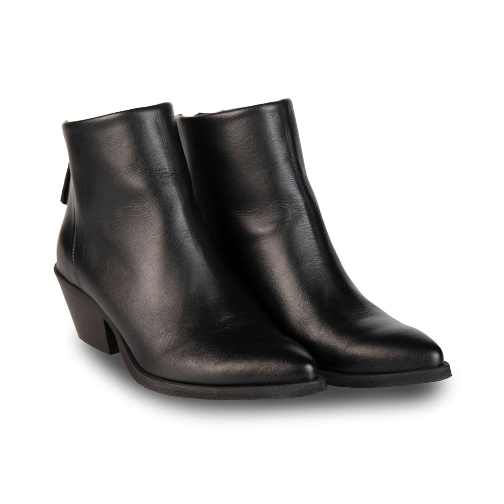 TEXANINI DONNA OVYÉ IN PELLE CON TACCO - COL. NERO