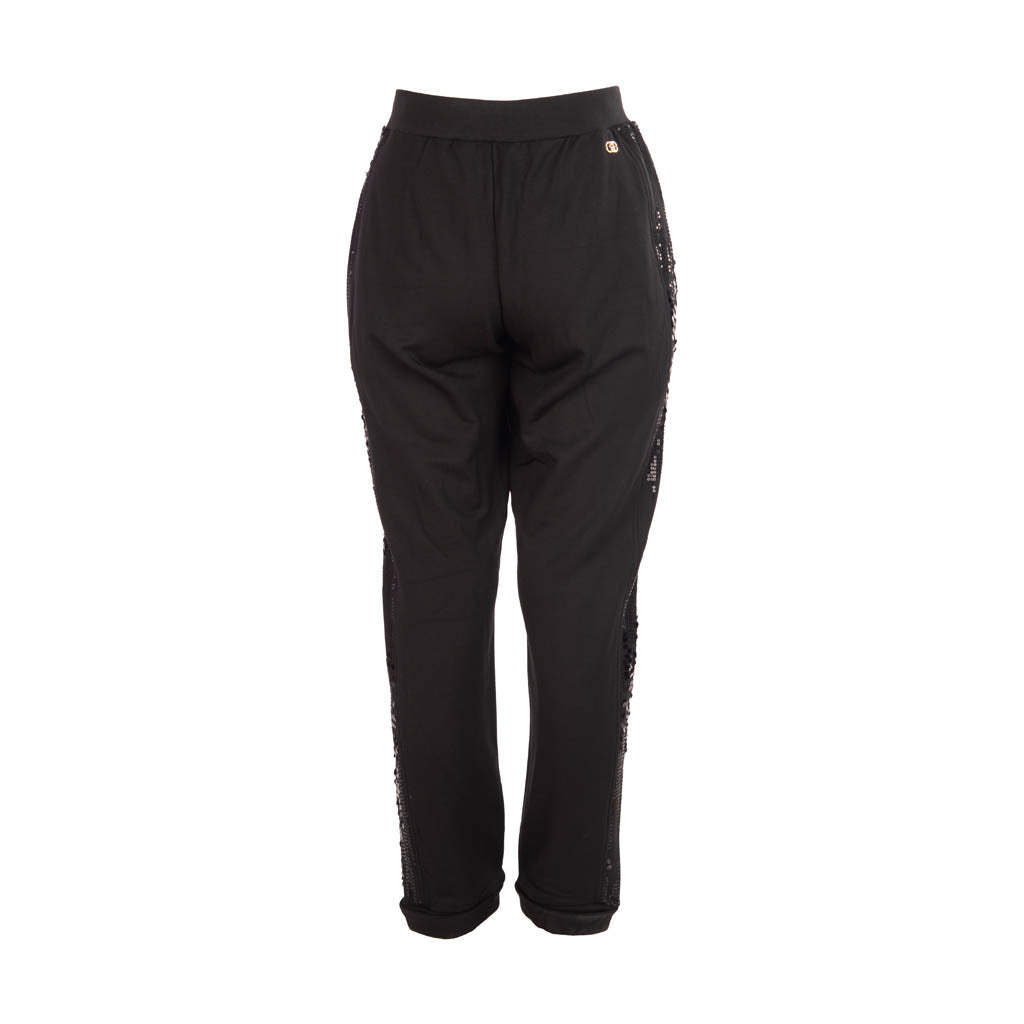 PANTALONI DONNA LIU JO IN FELPA CON PAILLETTES - COL. NERO