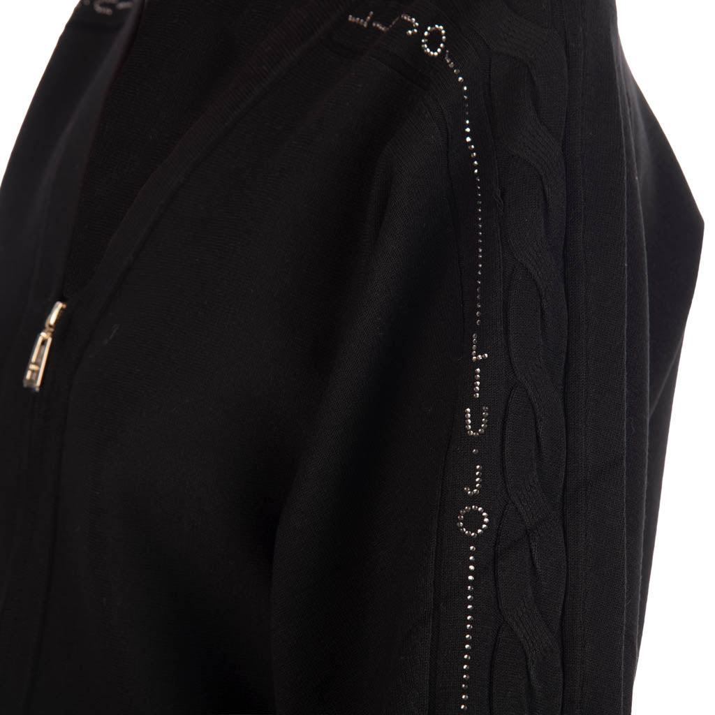 CARDIGAN DONNA LIU JO CON ZIP E STRASS - COL. NERO