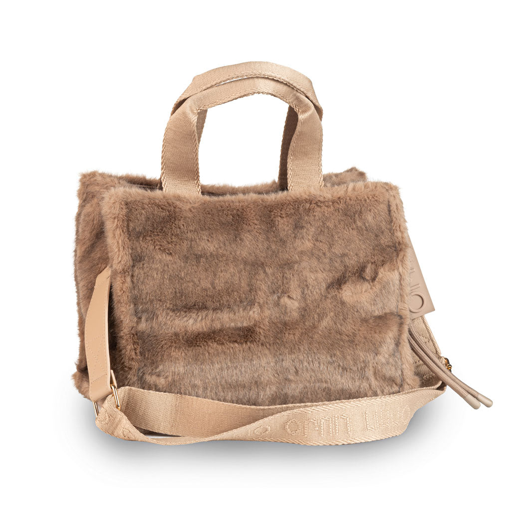 BORSA DONNA LIU JO IN ECOPELLICCIA CON MAXI LOGO - COL. LIGHT GLACE