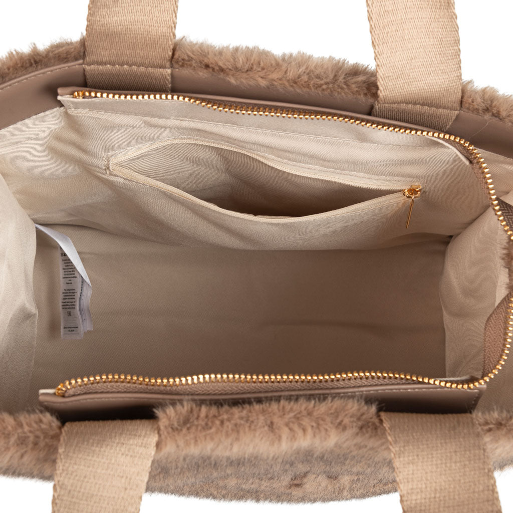 BORSA DONNA LIU JO IN ECOPELLICCIA CON MAXI LOGO - COL. LIGHT GLACE