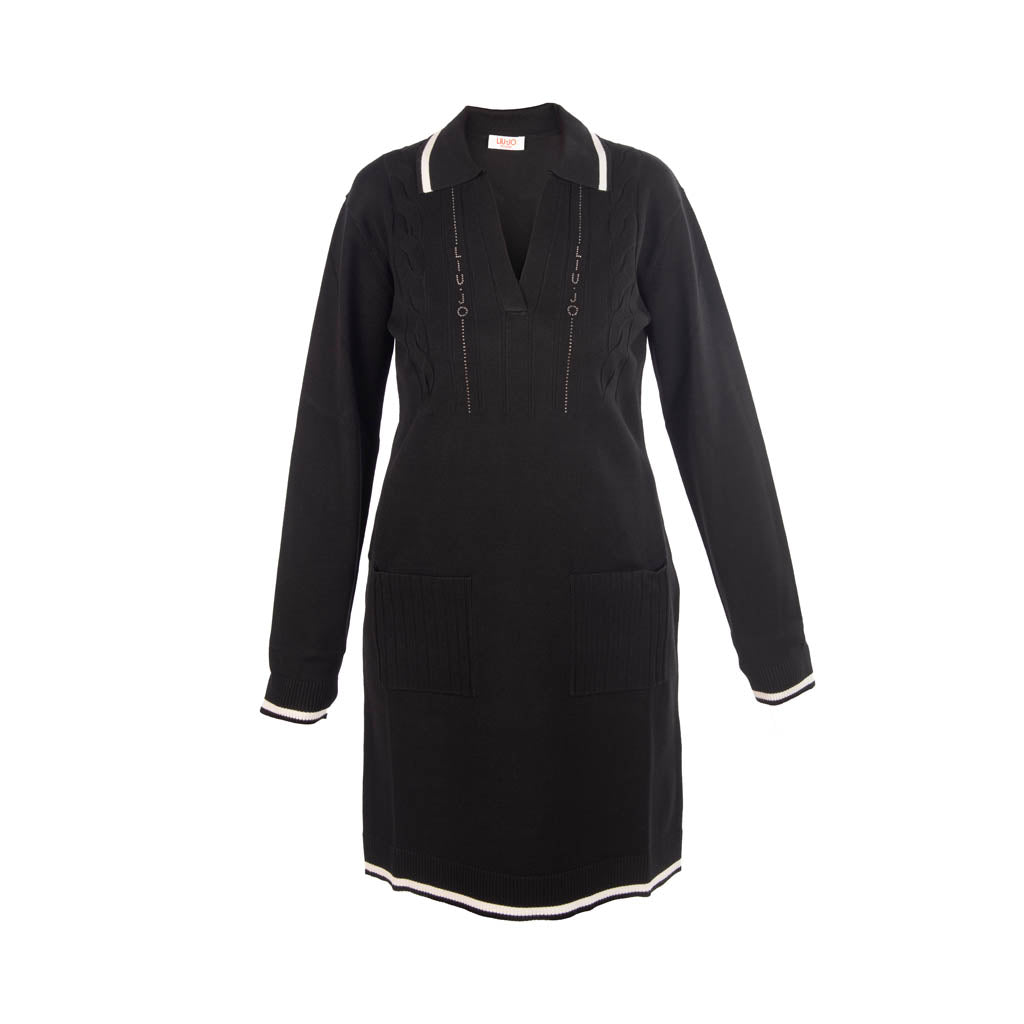 ABITO CORTO DONNA LIU JO IN MAGLIA - COL. NERO