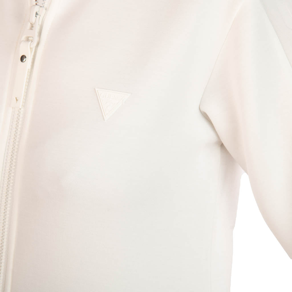 FELPA DONNA GUESS CON BANDA LATERALE - COL. BIANCO