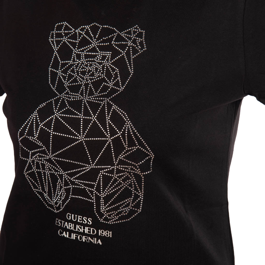T-SHIRT DONNA GUESS CON ORSETTO - COL. NERO