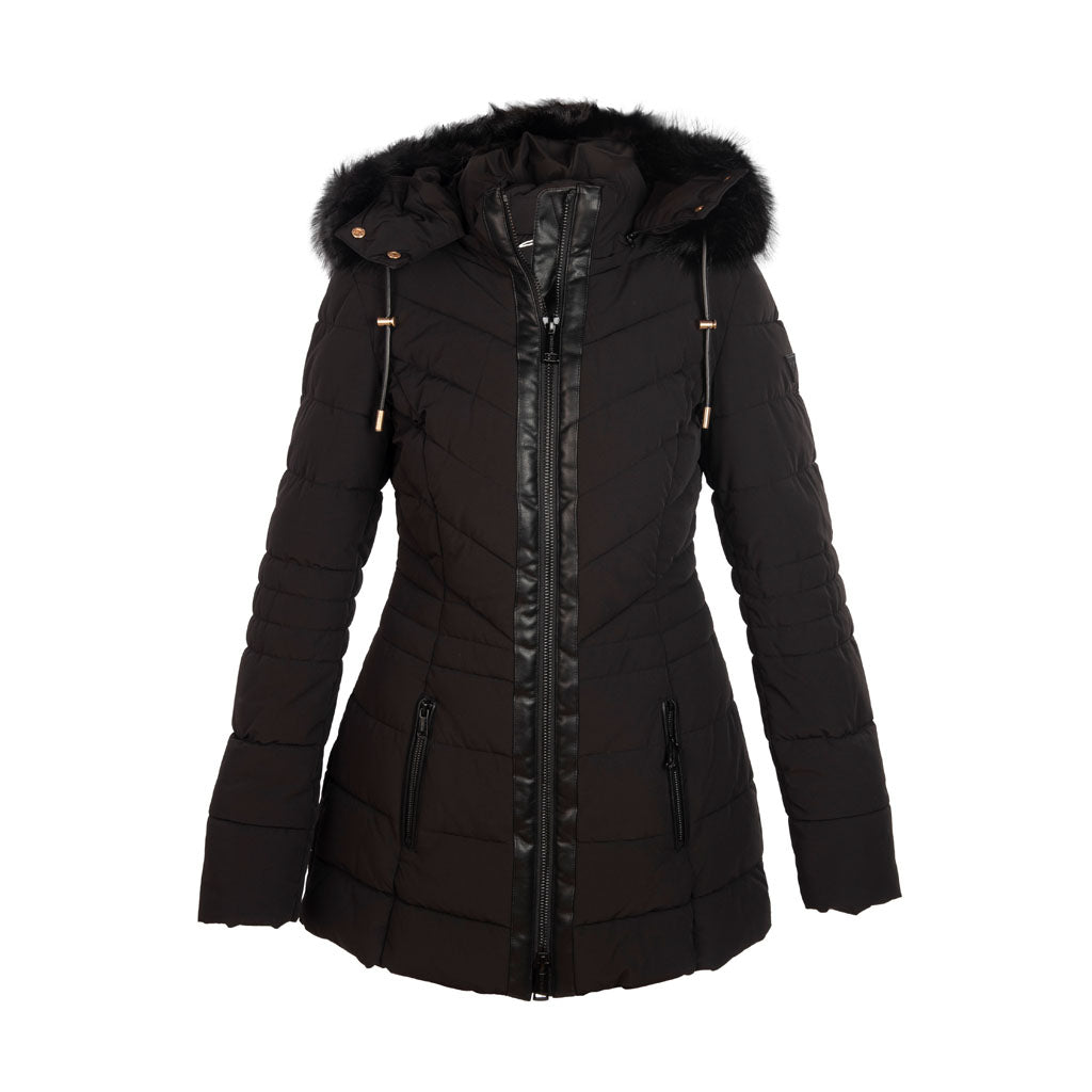 PIUMINO DONNA GUESS MOD. "JOLANDA" CON CAPPUCCIO - COL. NERO