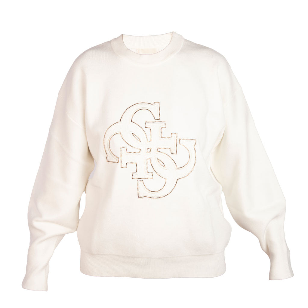 MAGLIONE DONNA GUESS REGULAR FIT CON LOGO 4G - Colori disponibili: 2