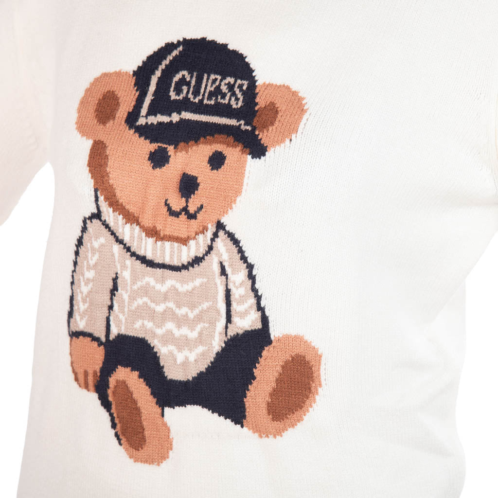 MAGLIONE DONNA GUESS CON STAMPA ORSO - COL. BIANCO