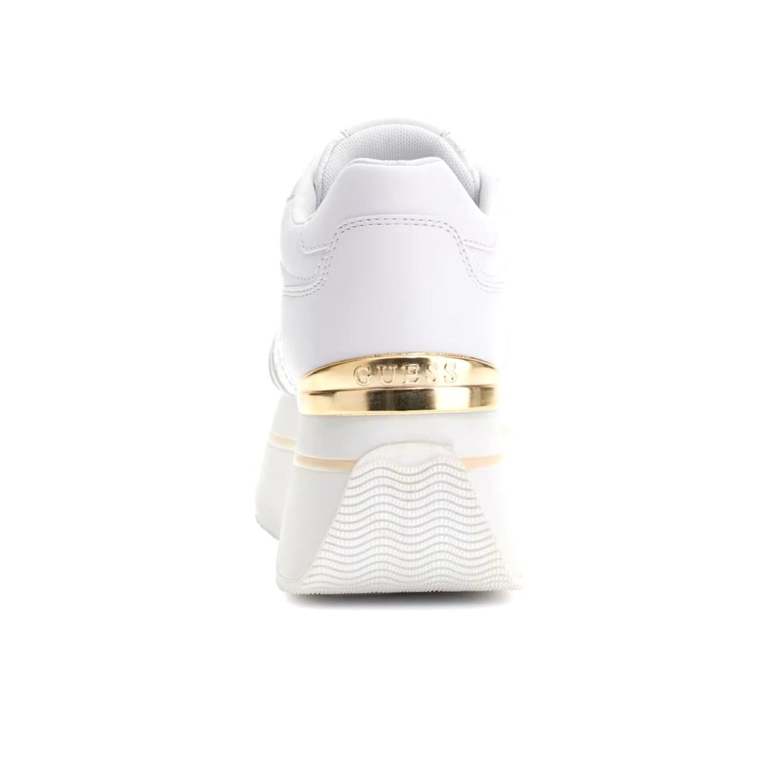 SCARPE RUNNER DONNA GUESS CAMRIO IN ECOPELLE 4G LOGO - COL. BIANCO