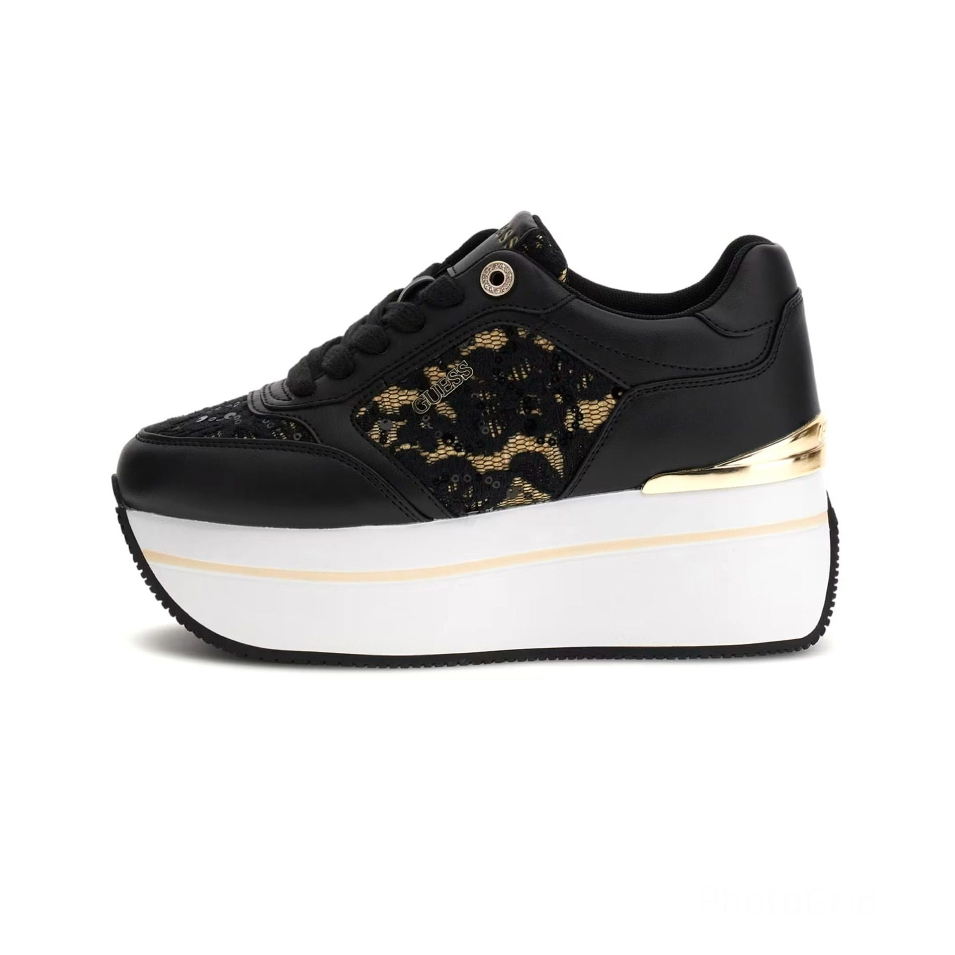 SCARPE RUNNER DONNA GUESS CAMRIO CON PIZZO - COL. NERO