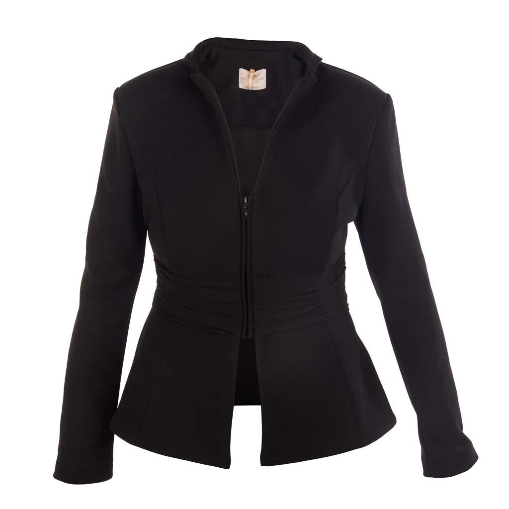 GIACCA DONNA RINASCIMENTO CON DRAPPEGGIO E SCOLLO A V - COL. NERO
