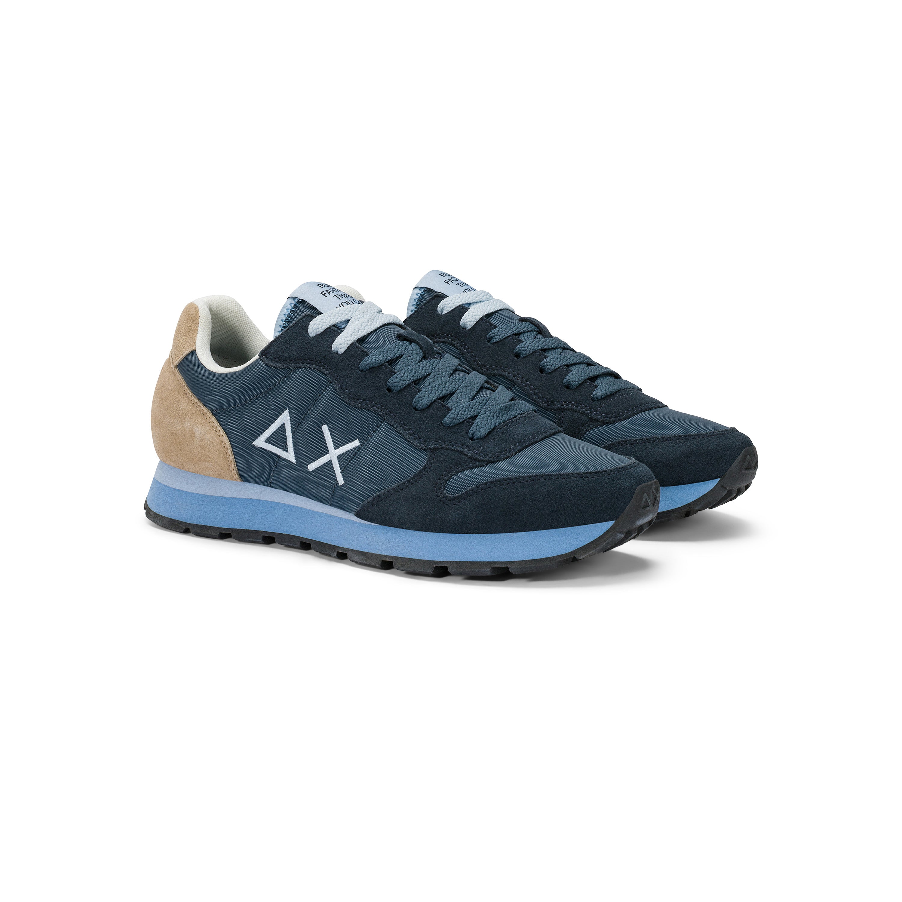 SNEAKERS UOMO SUN68 MOD. "TOM MULTICOLOR" IN SUEDE E NYLON - COL. BLU NAVY