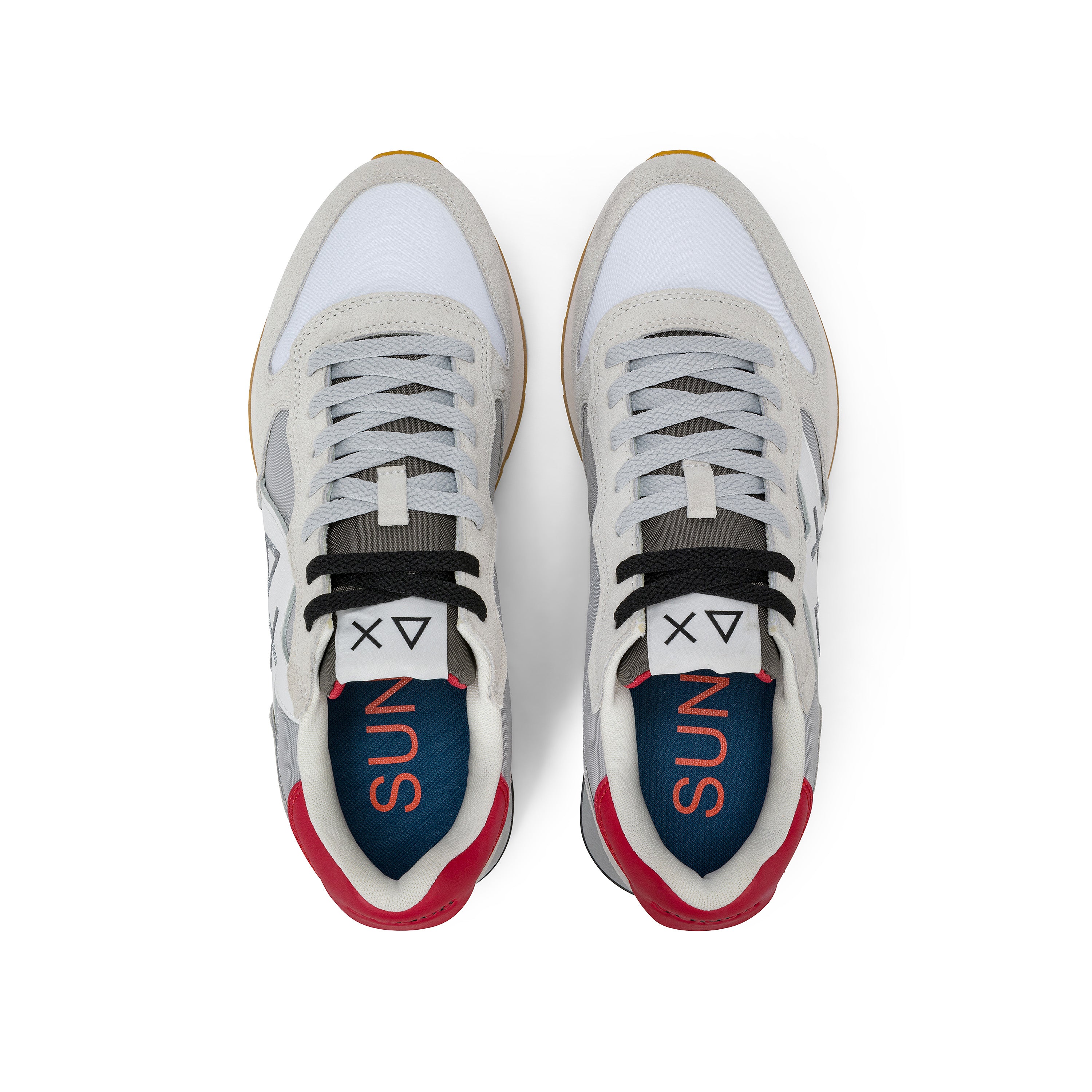 SNEAKERS UOMO SUN68 MOD. "JAKI BICOLOR" IN SUEDE E NYLON - COL. BIANCO / GRIGIO CHIARO
