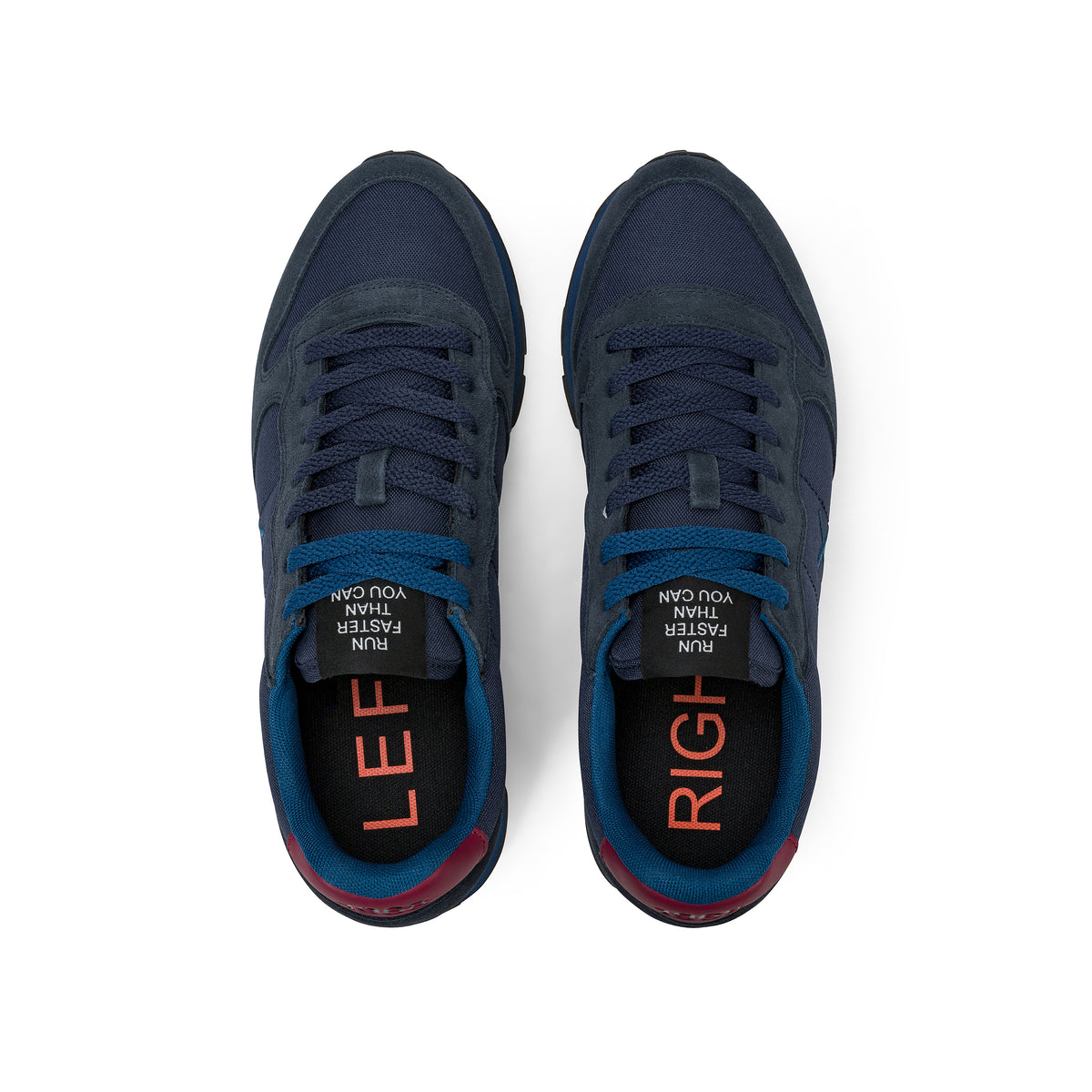 SNEAKERS UOMO SUN68 MOD. "TOM" IN NYLON E SUEDE - COL. BLU NAVY / BORDEAUX