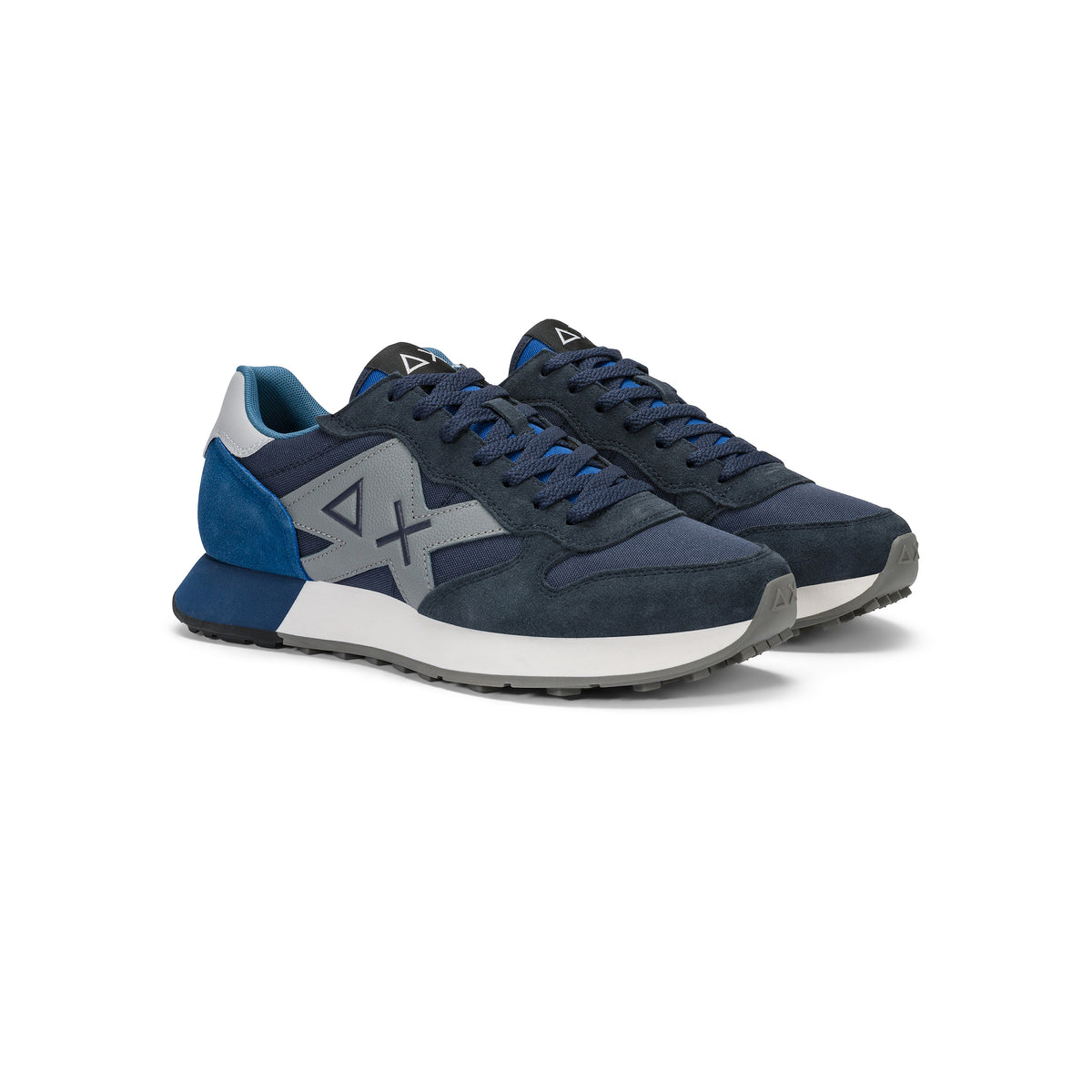 SNEAKERS UOMO SUN68 MOD. "JAKI" IN NYLON E SUEDE - COL. BLU NAVY