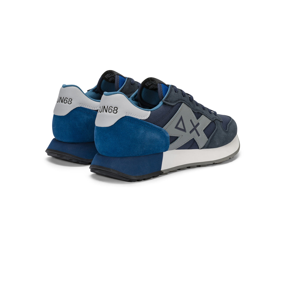 SNEAKERS UOMO SUN68 MOD. "JAKI" IN NYLON E SUEDE - COL. BLU NAVY