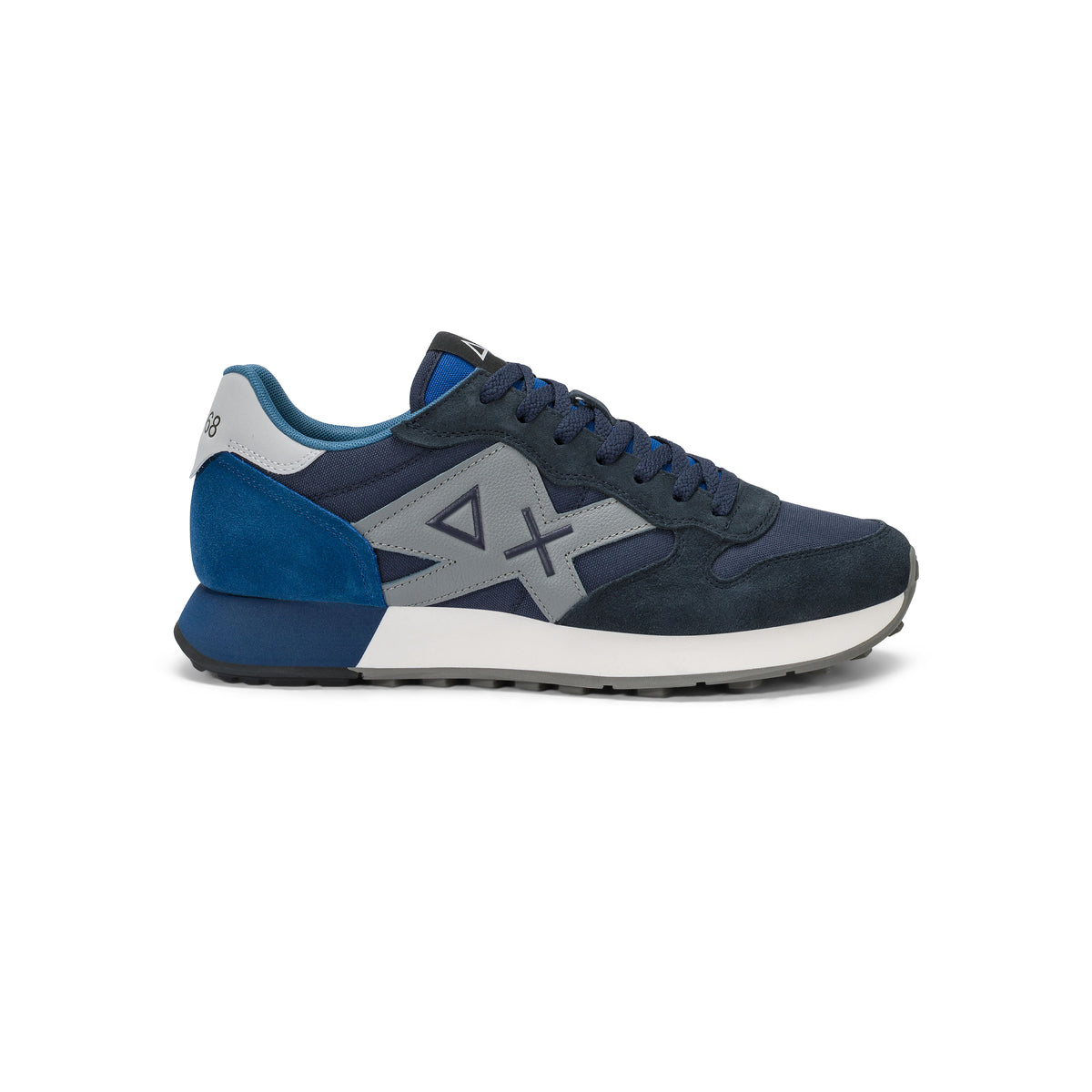 SNEAKERS UOMO SUN68 MOD. "JAKI" IN NYLON E SUEDE - COL. BLU NAVY