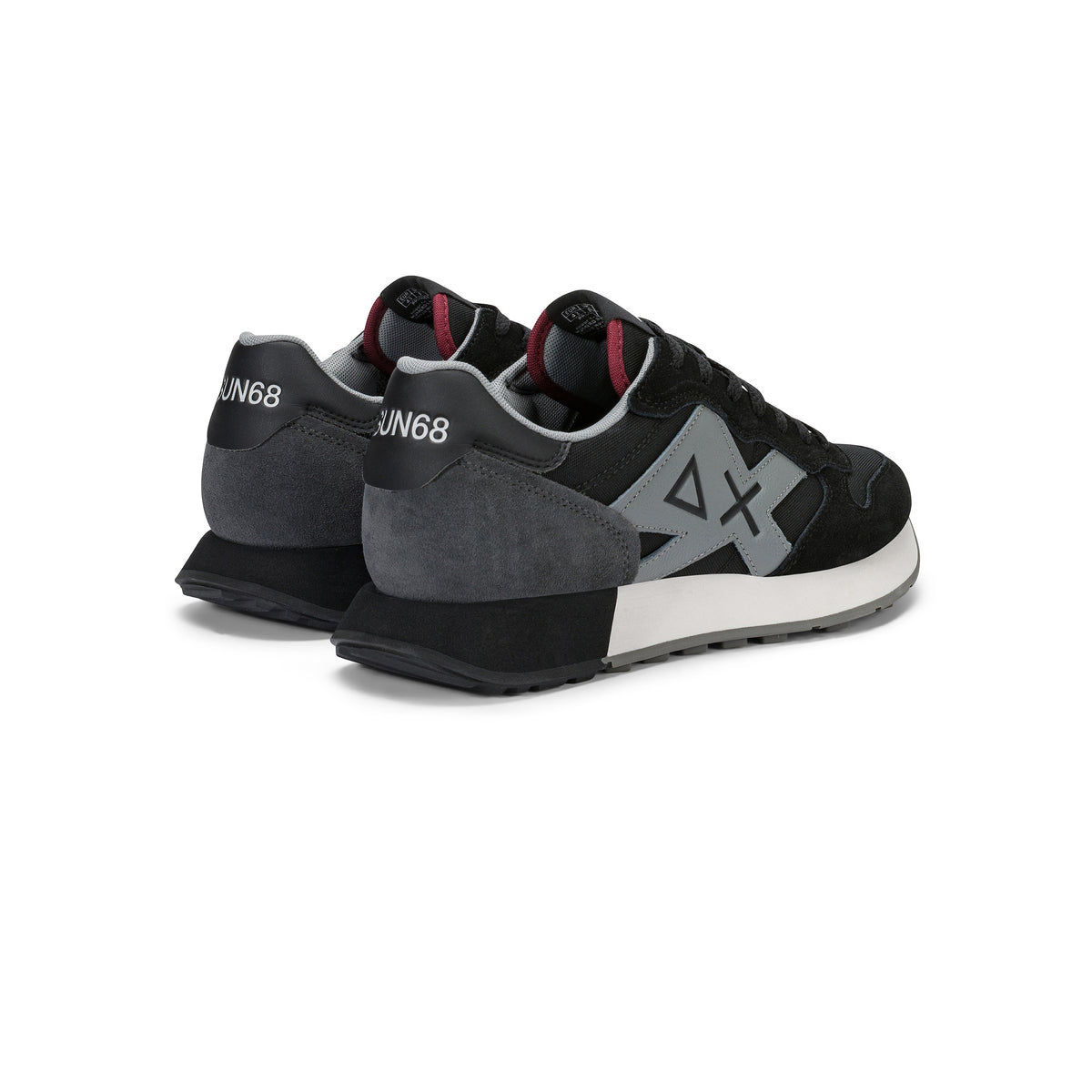 SNEAKERS UOMO SUN68 MOD. "JAKI" IN NYLON E SUEDE - COL. NERO