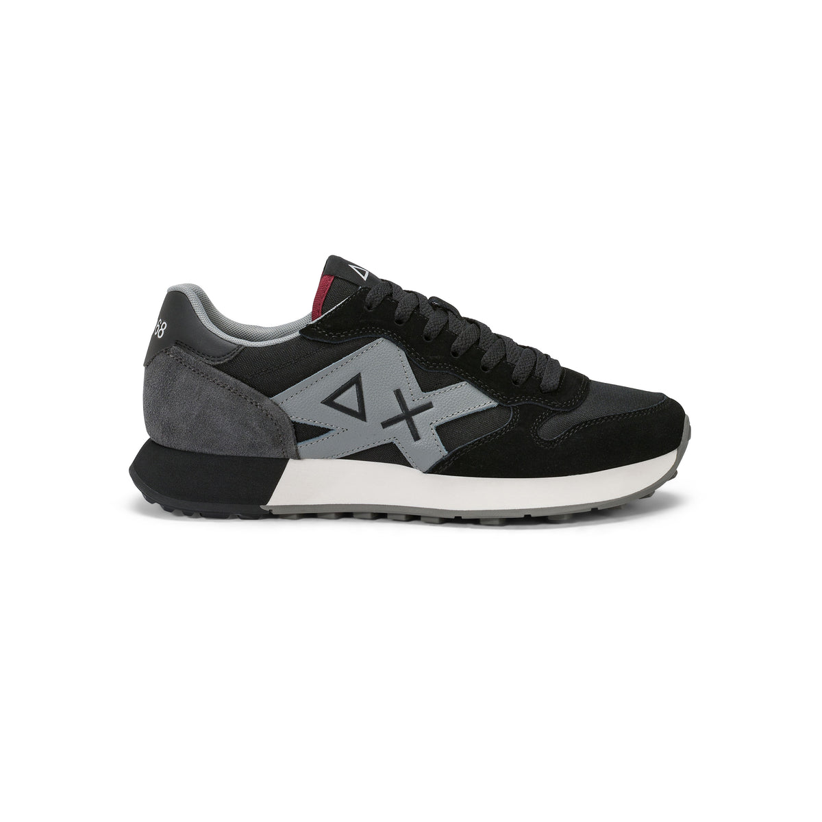SNEAKERS UOMO SUN68 MOD. "JAKI" IN NYLON E SUEDE - COL. NERO