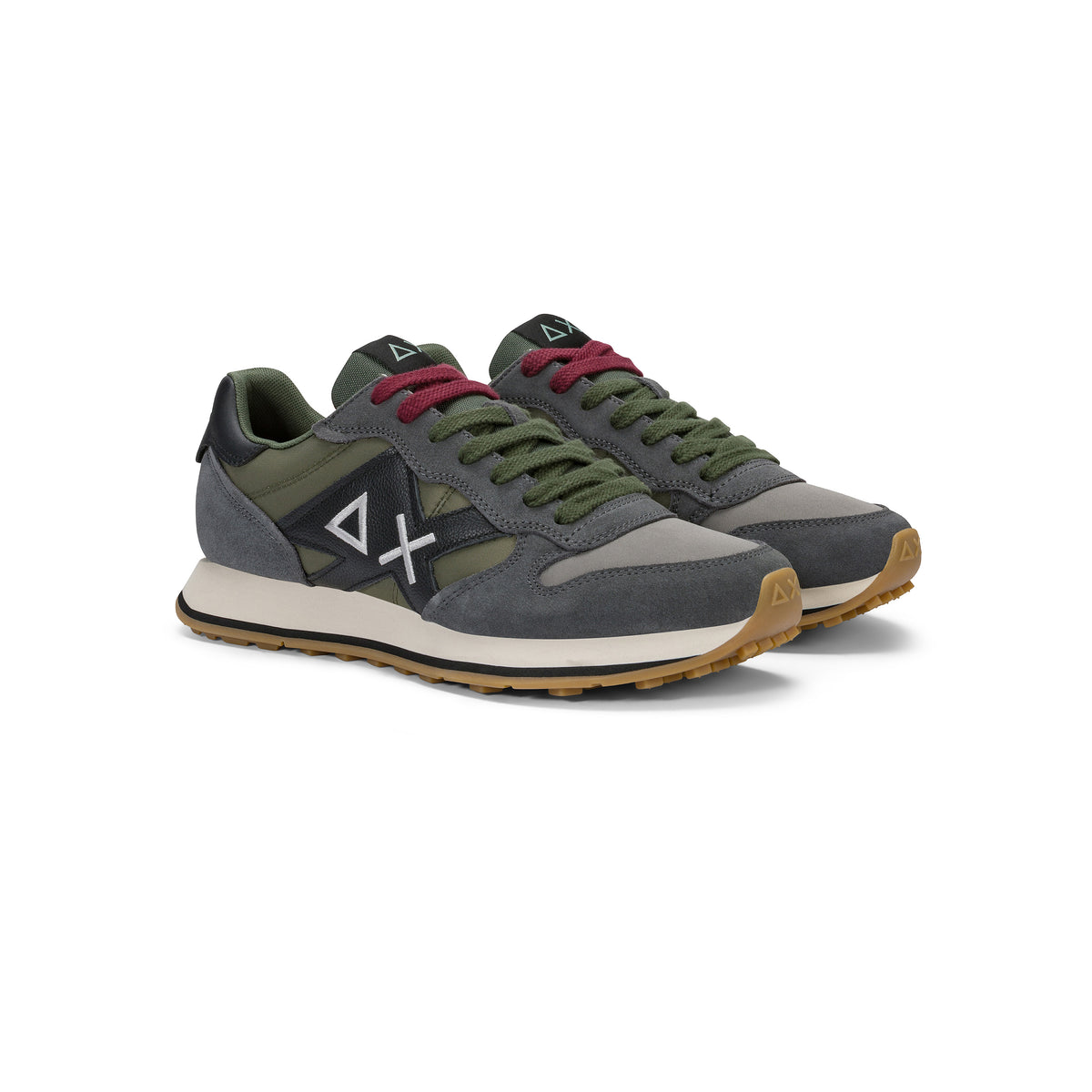 SNEAKERS UOMO SUN68 MOD. "JAKI" IN NYLON E SUEDE - COL. GRIGIO SCURO