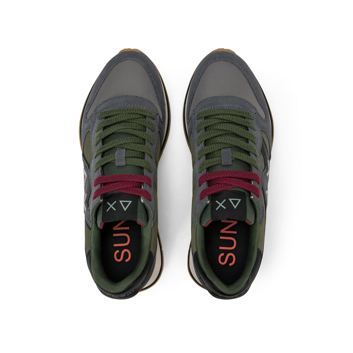SNEAKERS UOMO SUN68 MOD. "JAKI" IN NYLON E SUEDE - COL. GRIGIO SCURO
