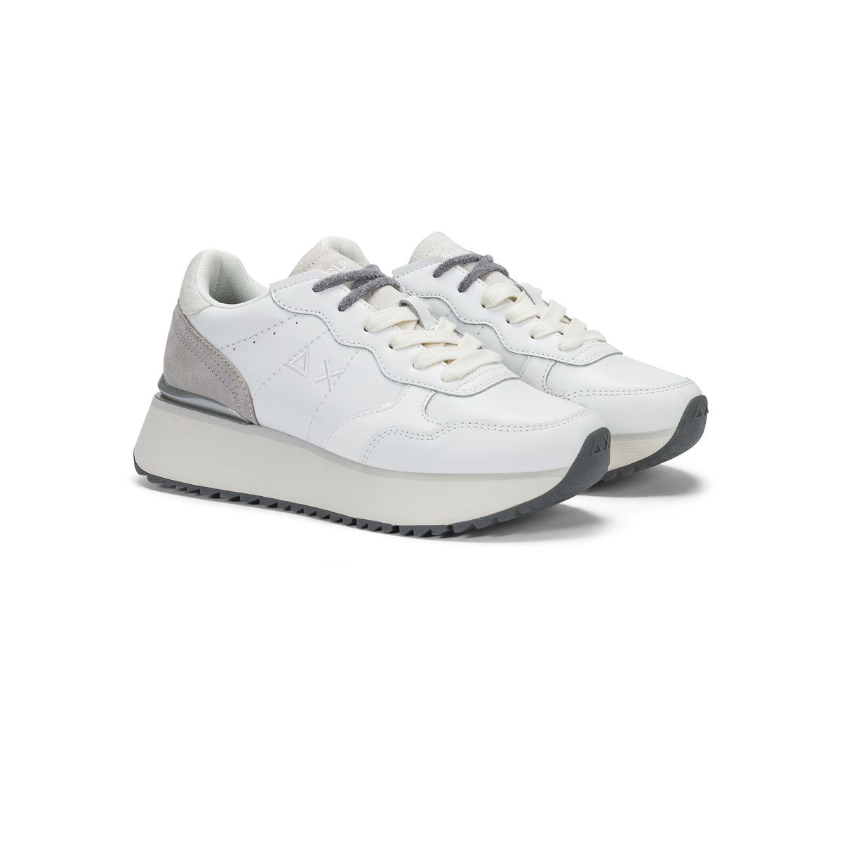 SNEAKERS DONNA SUN68 MOD. "BIG ALLY" IN PELLE - COL. BIANCO