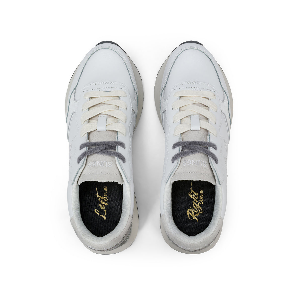 SNEAKERS DONNA SUN68 MOD. "BIG ALLY" IN PELLE - COL. BIANCO