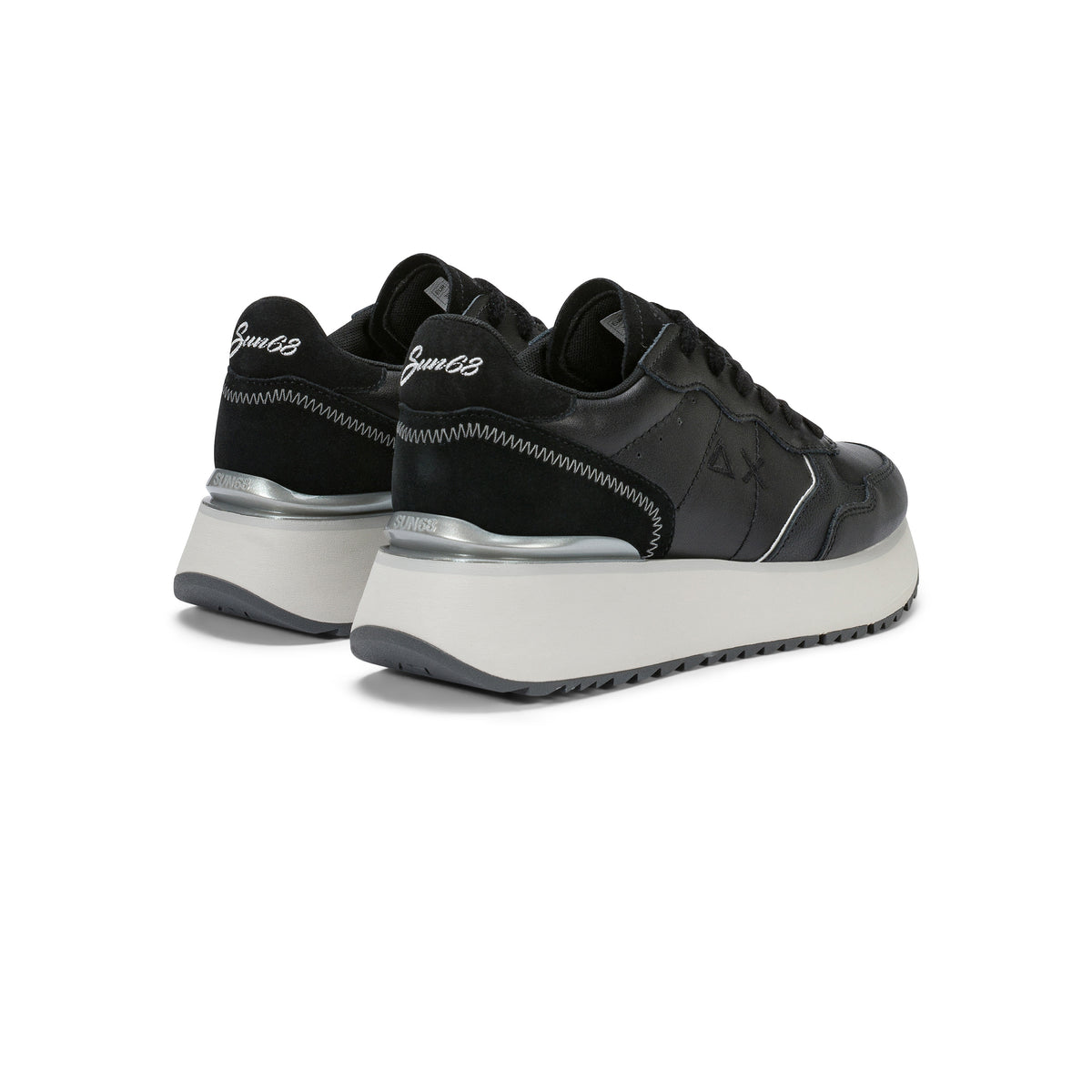 SNEAKERS DONNA SUN68 MOD. "BIG ALLY" IN PELLE - COL. NERO
