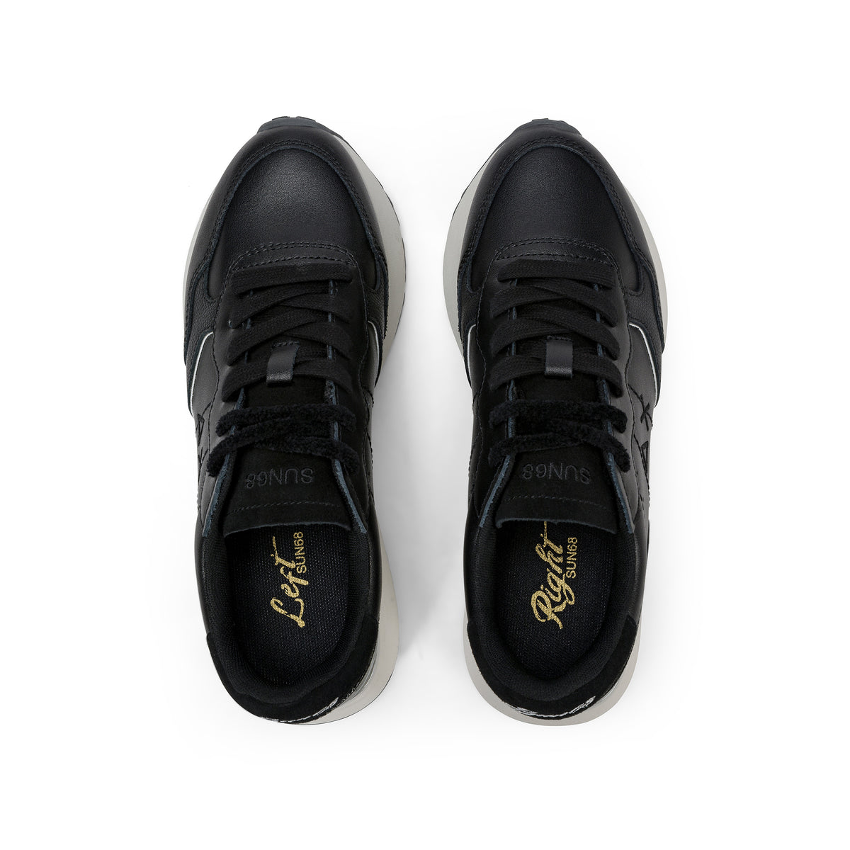SNEAKERS DONNA SUN68 MOD. "BIG ALLY" IN PELLE - COL. NERO