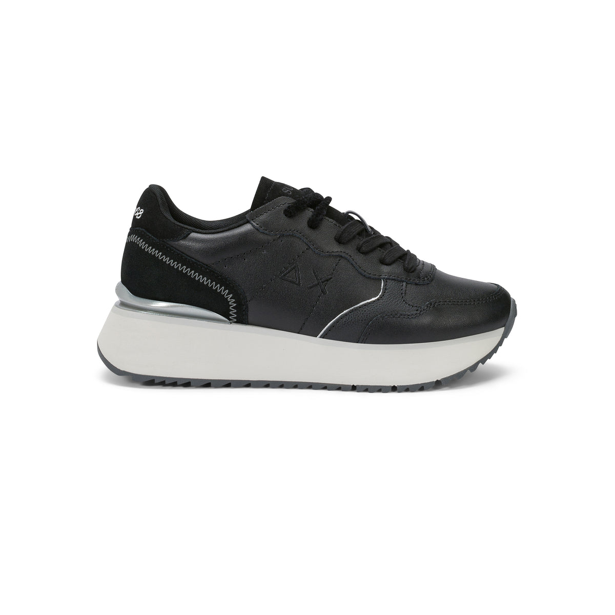 SNEAKERS DONNA SUN68 MOD. "BIG ALLY" IN PELLE - COL. NERO